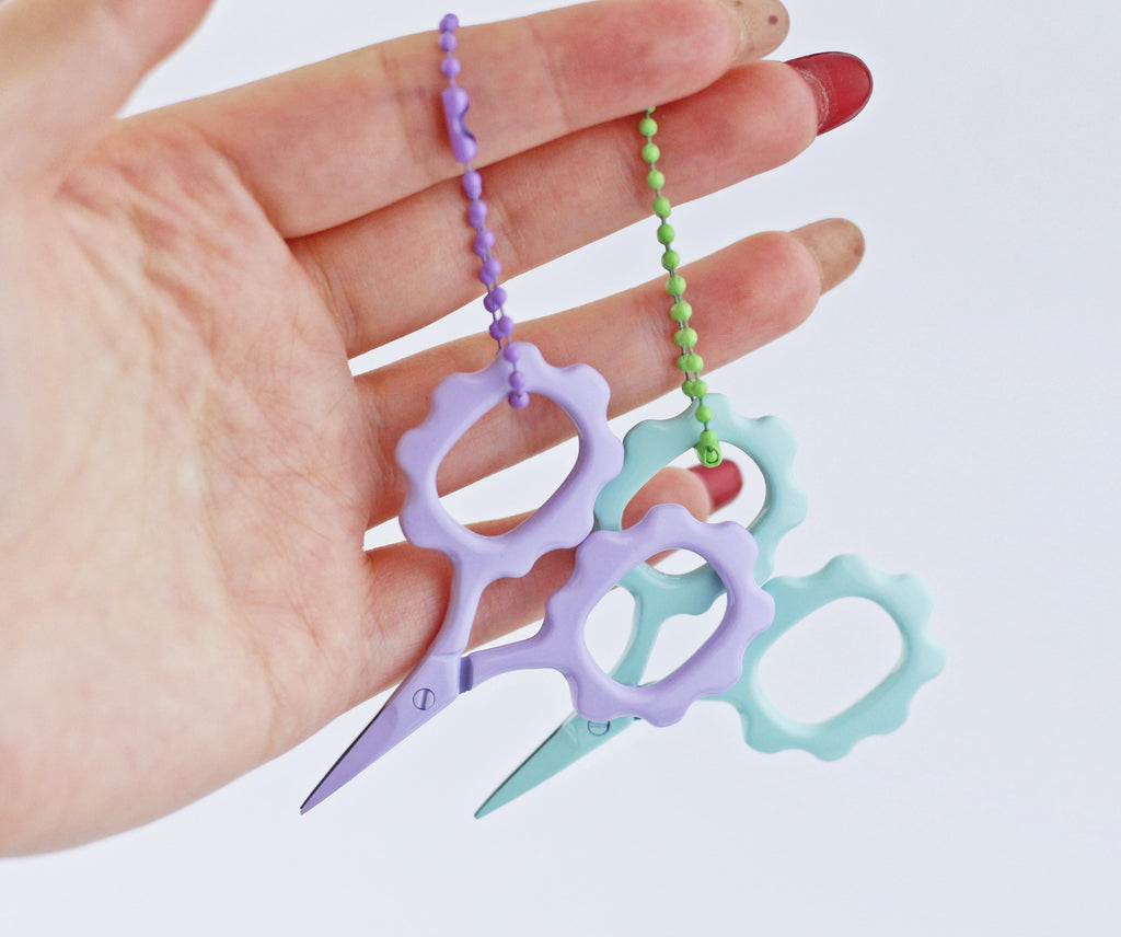 Mini Flowers Embroidery Scissors - Mint Green