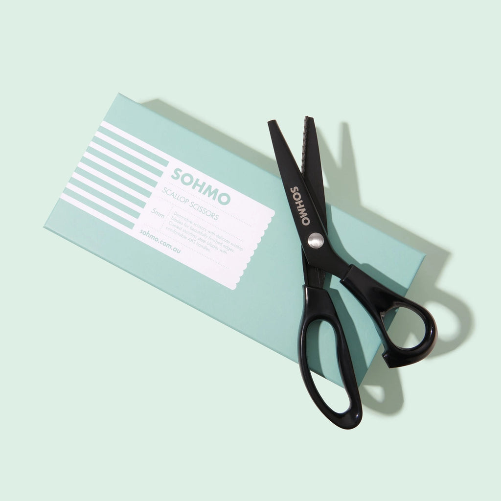 SOHMO Scallop Scissors (5mm) - Decorative Scallop Shears with Lightweight Handles